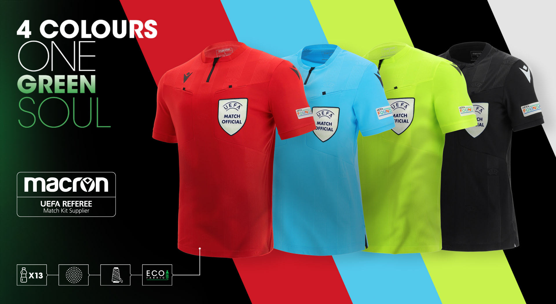 New UEFA referee kits Colour of unity with sustainability at their heart!